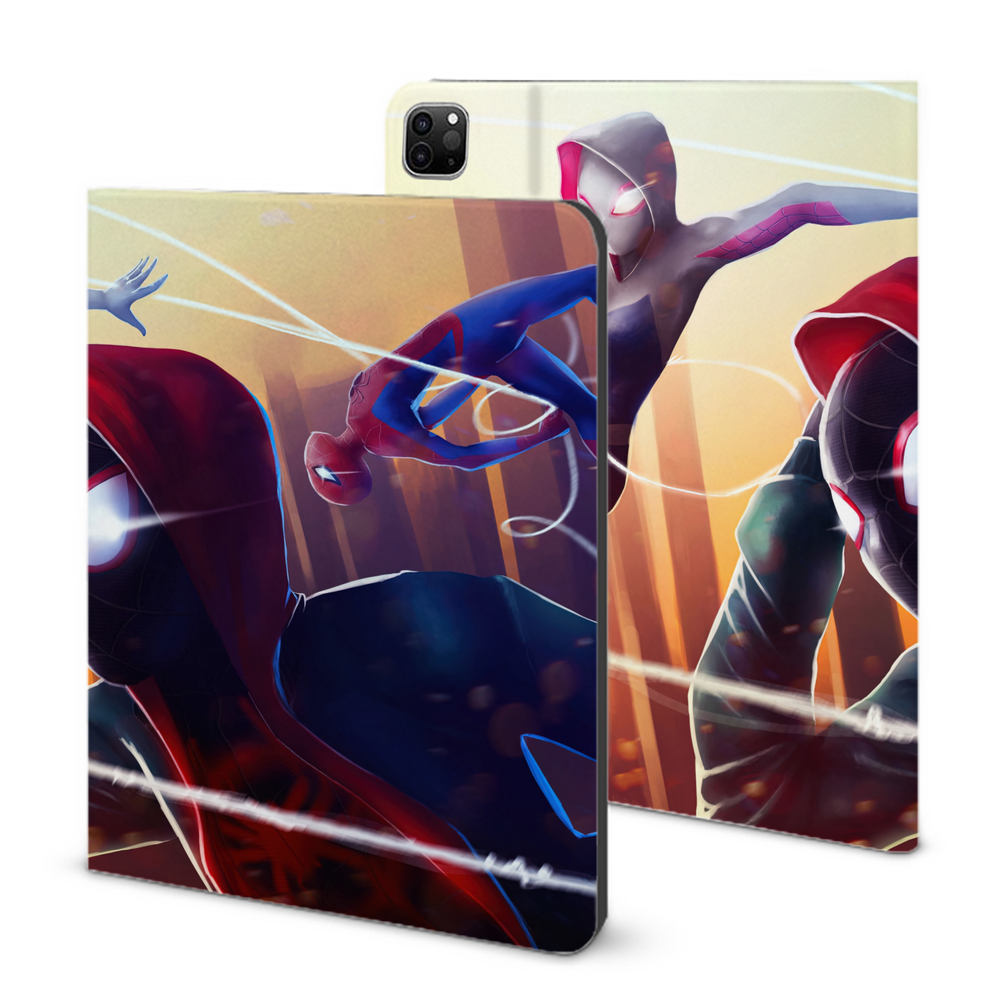 （画像用） Spider Man スパイダーマン IPad ケース ブック型 PUレザー TPU 耐衝撃 軽量 薄型 ペン収納なし 全面保護 IPad 各モデル対応